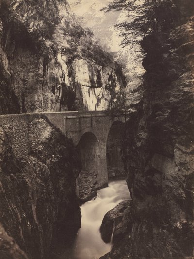 Weg naar Eaux-Chaudes, Pyreneeën (recto) door Farnham Maxwell Lyte