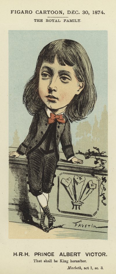 Karikatuur van Prins Albert Victor door Faustin
