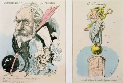 Karikaturen van Victor Hugo (1802-85) en Napoleon III (1809-73) 1870 door Faustin