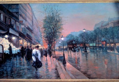 Uitzicht op de Grands Boulevards in Parijs door Fausto Giusto
