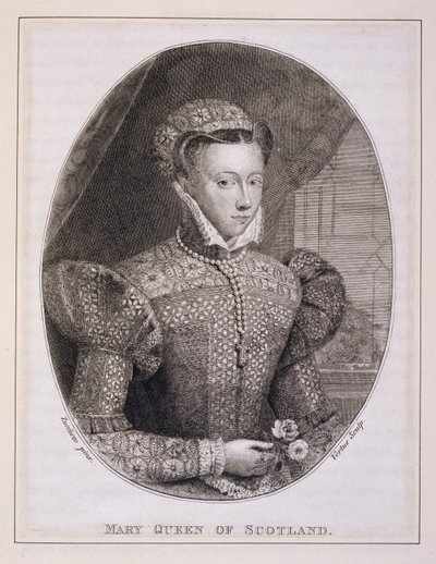 Mary Queen of Scots (1542-87), gegraveerd door George Vertue (1684-1756) door Federico (after) Zuccaro