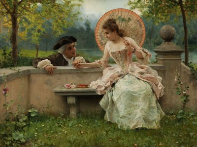 Een verliefd gesprek in het park door Federico Andreotti