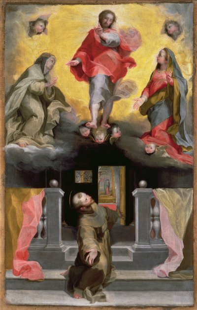 Christus vergeeft St. Franciscus in een visioen door Federico Barocci