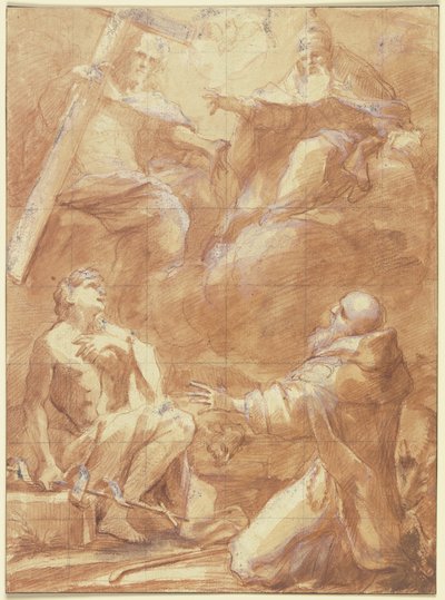 Johannes de Doper en de heilige Antonius aanschouwen God de Vader door Federico Barocci