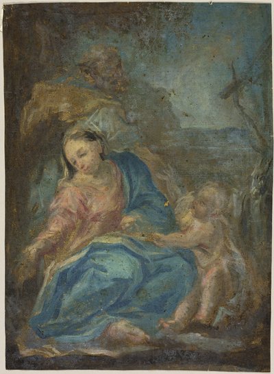 Rust tijdens de vlucht naar Egypte (recto); Madonna van de Rozenkrans (verso) door Federico Barocci