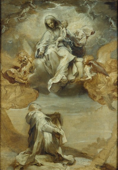 Sint Dominicus de Guzman ontvangt de rozenkrans, ca. 1588 door Federico Barocci