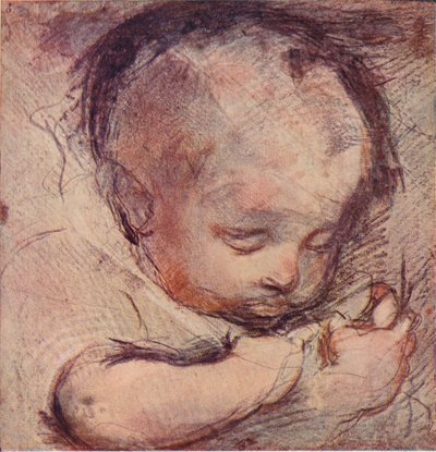 Studie van een slapende baby, 16e eeuw, 1903 door Federico Barocci