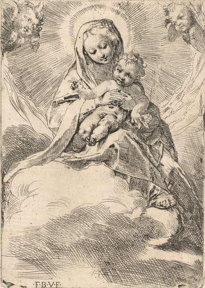 De Maagd zittend op een wolk, 1580-84 door Federico Barocci