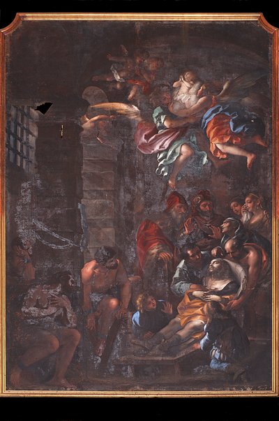 De dood van St. Roch in een gevangeniscel in Arona door Federico Bianchi