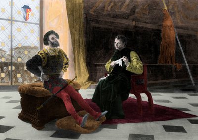 Machiavelli en Borgia - Eerste interview van Machiavelli (Niccolò Machiavelli) door Federico Faruffini