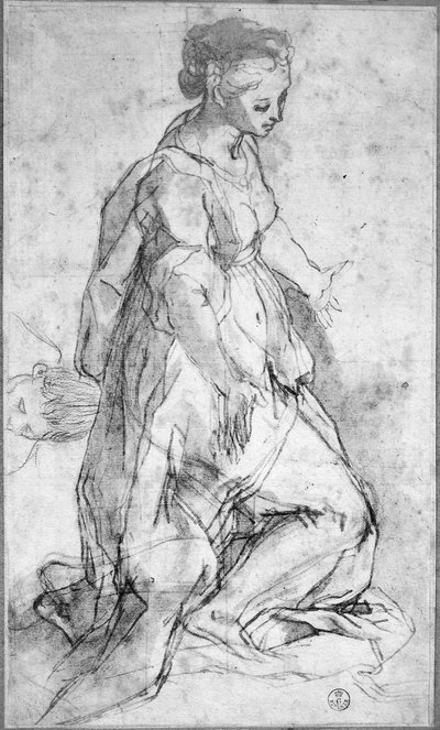 Studie voor de figuur van de Maagd door Federico Fiori Barocci or Baroccio