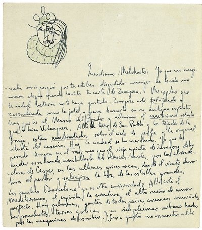 Handgeschreven brief aan Melchor Fernandez Alamgro, Granada, eind januari 1926 door Federico Garcia Lorca