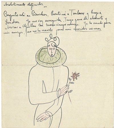 Autograaf brief aan Melchor Fernandez Alamgro, Granada, eind januari 1926 door Federico Garcia Lorca