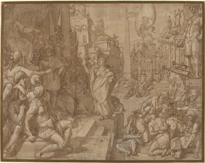 Dispuut van Sint-Catharina van Alexandrië door Federico Zuccaro