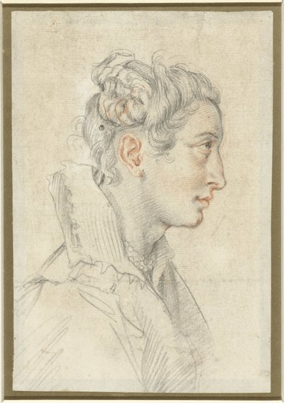 Portret van een onbekende jonge vrouw in profiel door Federico Zuccaro