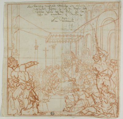 Onderwerping van keizer Frederik Barbarossa aan paus Alexander III door Federico Zuccaro