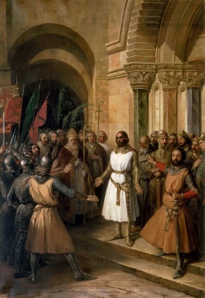 De verkiezing van Godfried van Bouillon tot koning van Jeruzalem op 23 juli 1099 door Federico de Madrazo y Kuntz
