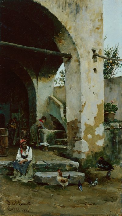 Boerenerf Tafereel door Federico del Campo