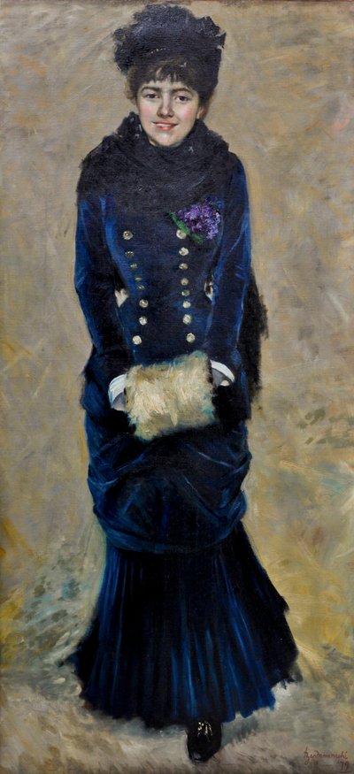 Dame met mof of Violettes d