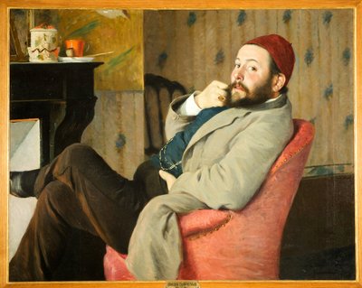 De Italiaanse kunstcriticus en mecenas Diego Martelli door Federigo Zandomeneghi
