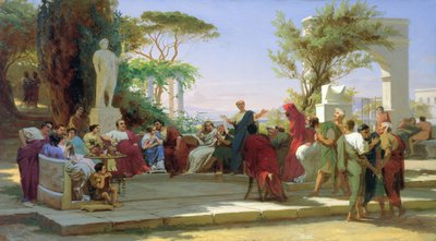 Horatius leest zijn Satires voor aan Maecenas, 1863 door Fedor Andreevich Bronnikov