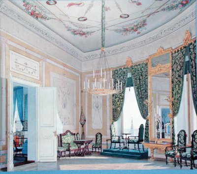 Salon in het Nikolai (Tchudov) Paleis in het Kremlin, 1847 door Fedor Andreevich Klages