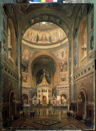Interieur van de kathedraal van Christus de Verlosser in Moskou door Fedor Andreevich Klages
