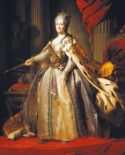 Portret van Catharina II, ook bekend als Catharina de Grote door Fedor Stepanovich Rokotov