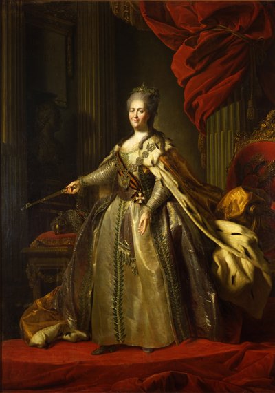 Portret van keizerin Catharina II 1729-1796, 1775-1780 door Fedor Stepanovich Rokotov