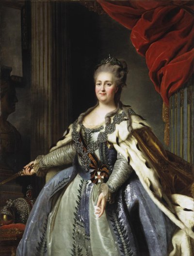 Portret van keizerin Catharina II 1729-1796, 1780s door Fedor Stepanovich Rokotov
