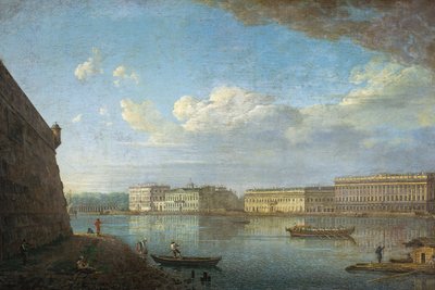 Paleis Embankment gezien vanaf de Peter en Paul Vesting, 1794 door Fedor Yakovlevich Alekseev