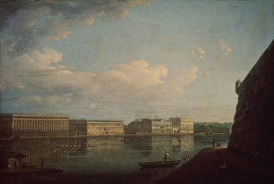 Paleis Embankment gezien vanaf de Peter en Paul Vesting, 1794 door Fedor Yakovlevich Alekseev