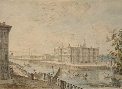 Uitzicht op het Michael Paleis in Sint-Petersburg, 1799-1800 door Fedor Yakovlevich Alekseev
