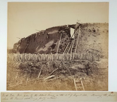 Noord Taku Fort, 21 augustus 1860 (zw/w foto) door Felice Beato