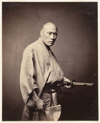 Samurai, Yokohama (1864-65) door Felice (1825 c.1908) Beato