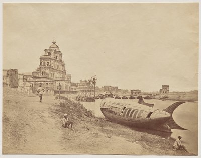 Chutter Manzil Paleis, met de Koningsboot in de Vorm van een Vis door Felice A. Beato