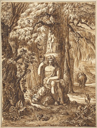 Johannes de Doper in de wildernis door Felice Albites