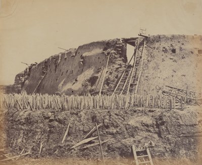 Hoek van het Noord-Taku Fort waar de Fransen binnenkwamen, 21 augustus 1860 door Felice Beato