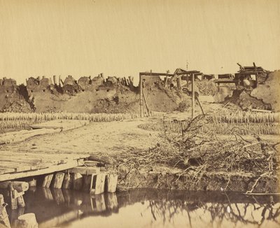 Exterieur van het Noord Fort met de Engelse ingang 21 augustus 1860 door Felice Beato