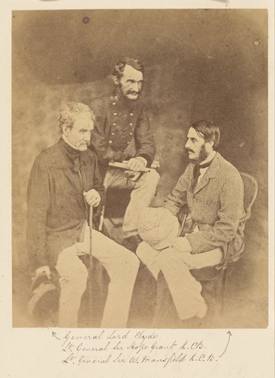 Generaal Lord Clyde, luitenant-generaal Sir Hope Grant, K.C.B. en luitenant-generaal Sir W. Mansfield, K.C.B. door Felice Beato