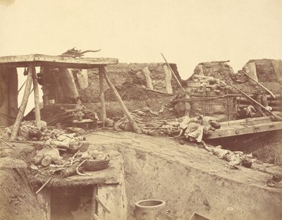 Interieur van de Engelse ingang naar Noordfort op 21 augustus 1860 door Felice Beato