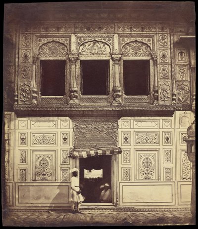 Interieur van de Sikh Tempel met Marmeren Mozaïek door Felice Beato