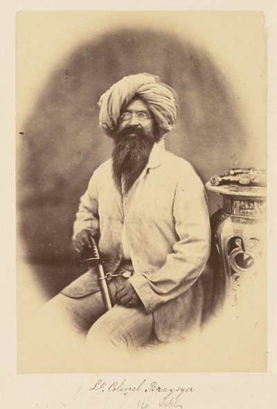 Luitenant-kolonel Brasyer, 14e Sikhs door Felice Beato