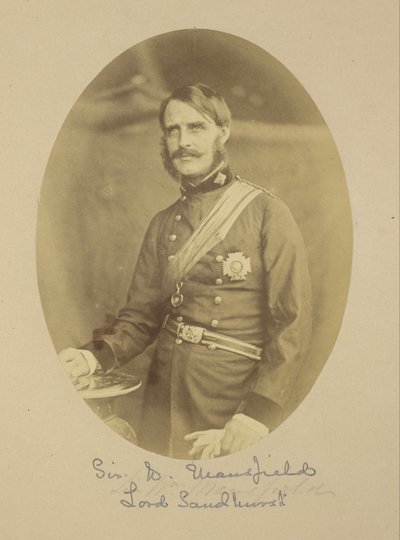 Portret van Sir Generaal-majoor William Rose Mansfield, 1e Baron Sandhurst door Felice Beato