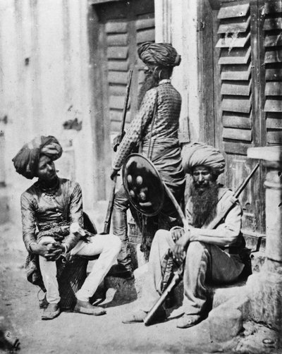 Sikh-officieren tijdens de Indiase opstand, 1858 door Felice Beato