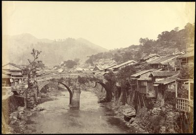 Stenen brug bij Nagasaki door Felice Beato