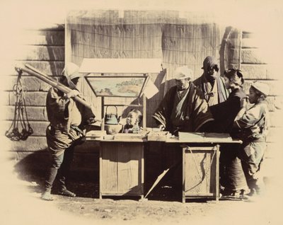 Straatverfrissingskraampjes, c. 1865 door Felice Beato