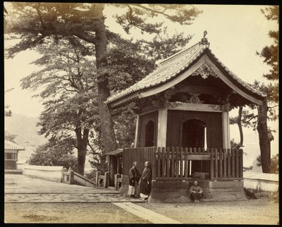 Tempel in de stad Nagasaki door Felice Beato