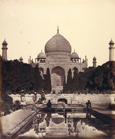 De Taj Mahal met de Fonteinen door Felice Beato