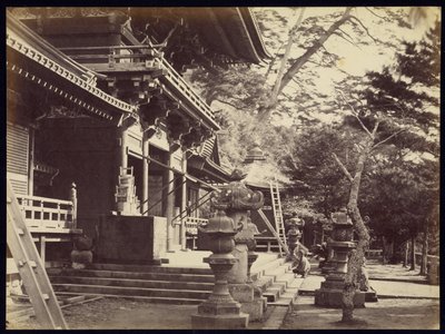 De tempel van Hatchiman, Kamakura door Felice Beato